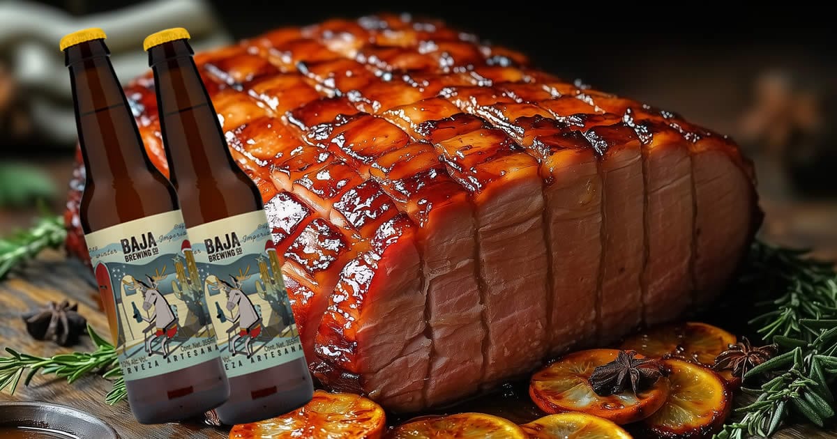 Baja Brewing Burro Winter con jamón ahumado